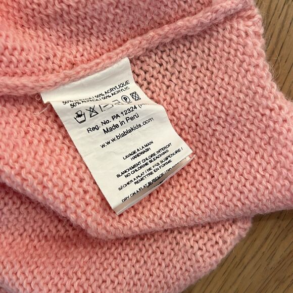 Blabla Pink Sweater Tank Button Detail on Left Shoulder (4Y) - Picture 4 of 4